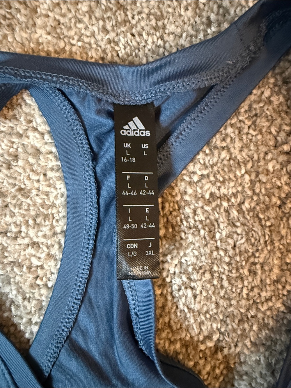 Athletic Racerback Tank Top - Blue - Picture 2 of 2